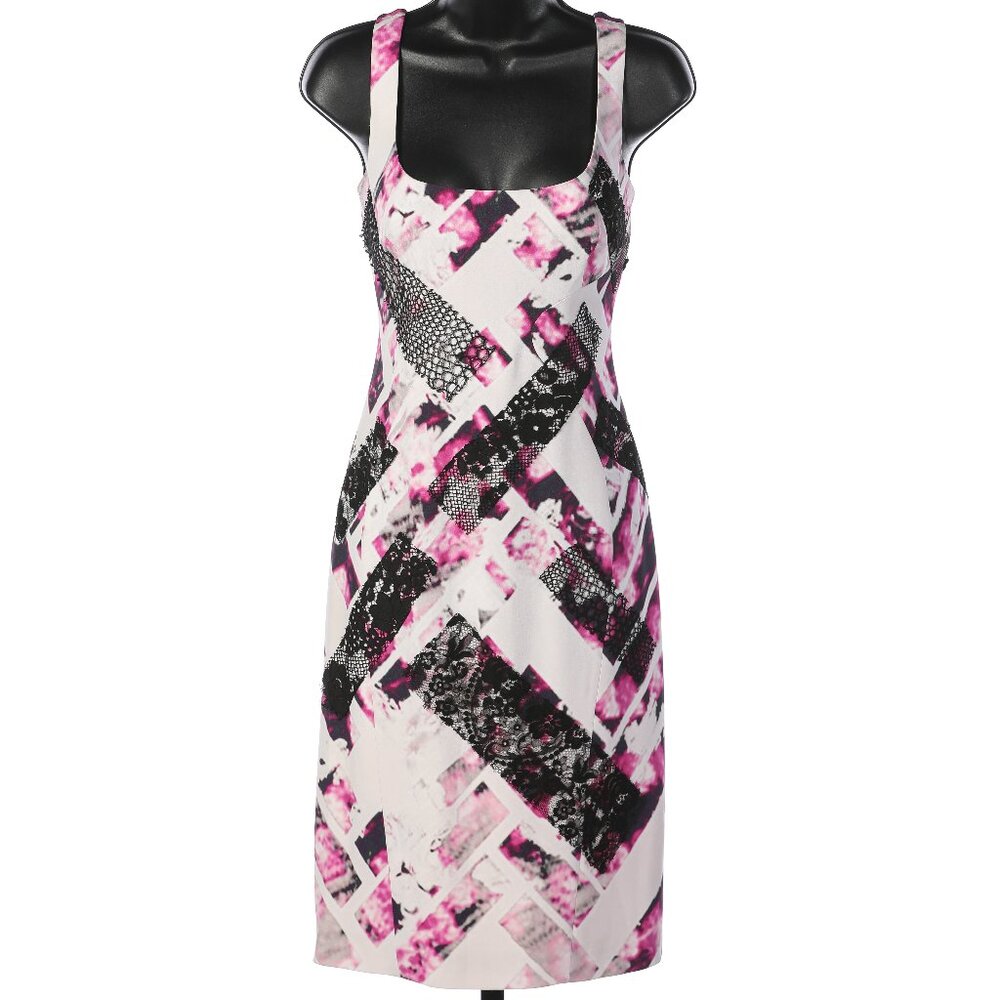 Monique Lhuillier Sleeveless Square Neckline Knee Length Dress